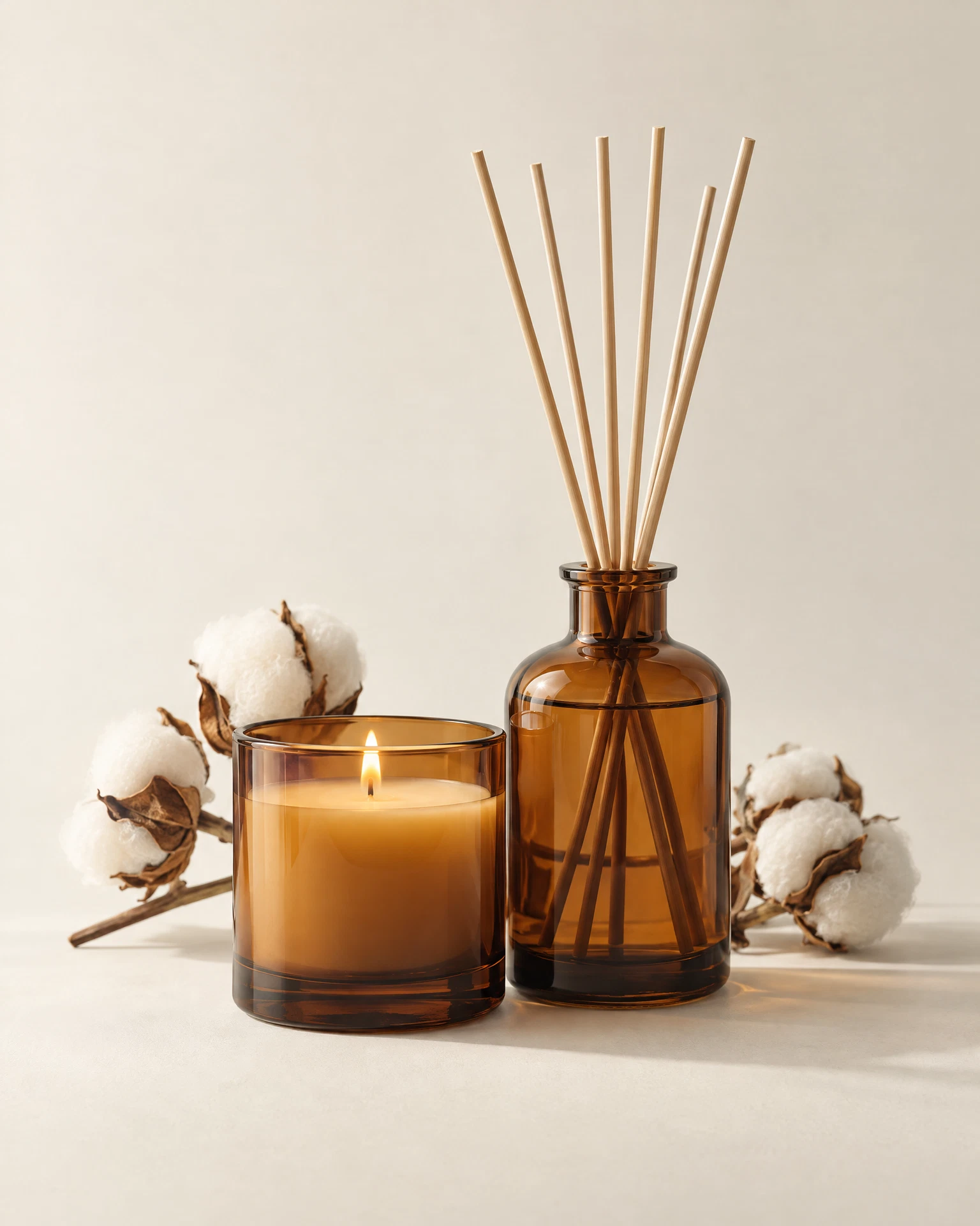 Nara amber glass home fragrance set